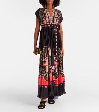 Accordion printed plissé maxi dress | La DoubleJ