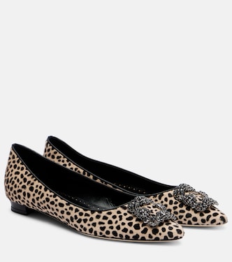 Hangisi calf hair ballet flats | Manolo Blahnik