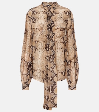Snake-print tie-neck blouse | 7 For All Mankind
