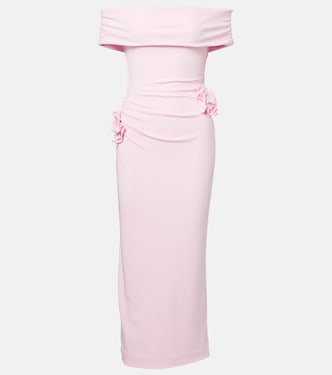 Vestido midi de jersey con aplique floral | Roland Mouret