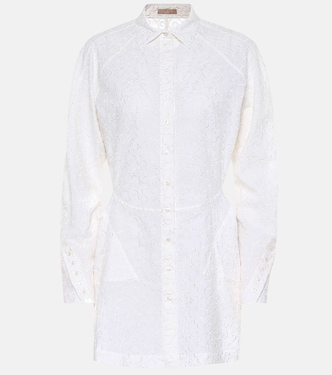 Embroidered wool-mousseline shirt | Alaïa