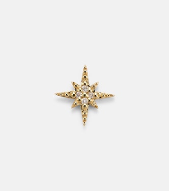 Boucle d’oreille unique Starbust en or jaune 14 ct et diamants | Sydney Evan