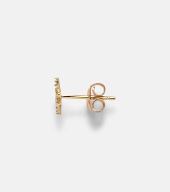 Starbust 14kt yellow gold stud earring with diamonds | Sydney Evan