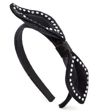 Embellished velvet bow headband | Monnalisa