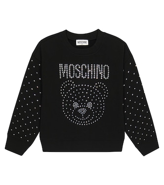 Embellished cotton-blend sweatshirt | Moschino Kids