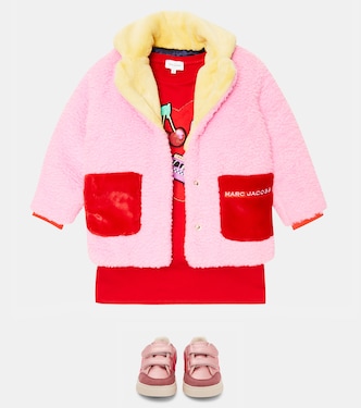 Colorblocked short faux fur coat | Marc Jacobs Kids