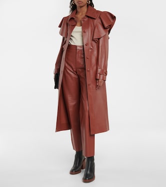 Cappotto in pelle con volant | Chloé