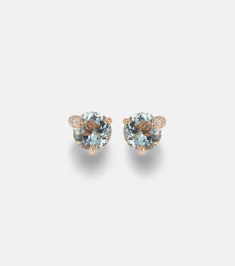 18kt rose gold earrings with aquamarine and diamonds  | Bucherer Fine Jewellery