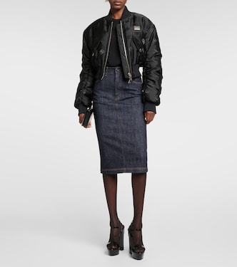 Jersey de jacquard con encaje y logo | Dolce&Gabbana