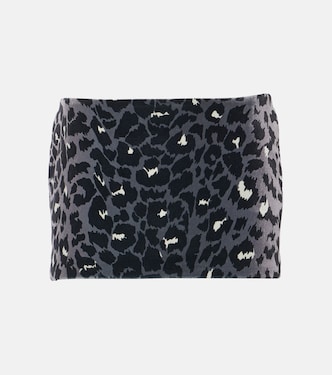 Leopard-print velvet miniskirt | Alex Perry