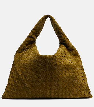 Hop Intrecciato Large suede tote bag | Bottega Veneta