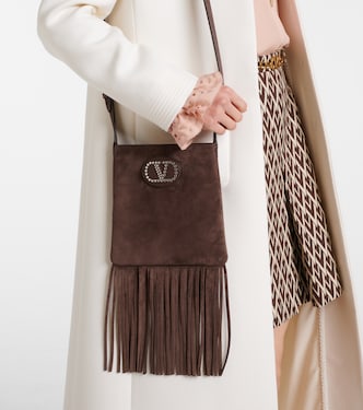 Borsa a tracolla Nellcôte in suede | Valentino Garavani