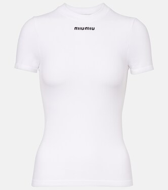 T-Shirt aus einem Baumwollgemisch | Miu Miu
