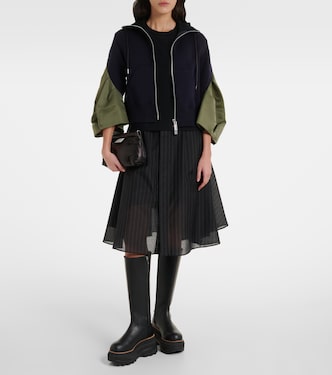 Sudadera con capucha de jersey y sarga | Sacai