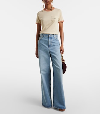 Camiseta de jersey de algodón con logo | Chloé