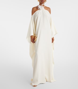 One-Shoulder-Robe mit Federn | Taller Marmo