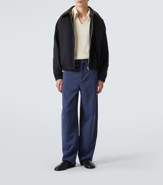 Intrecciato leather-trimmed canvas blouson  | Bottega Veneta