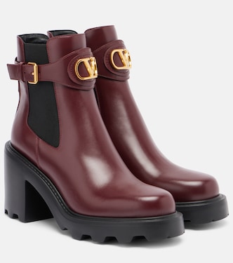VLogo Signature 90皮革及踝靴 | Valentino Garavani