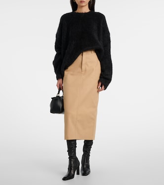 High-rise cotton midi skirt | Wardrobe.NYC
