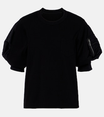 T-shirt en sergé et jersey de coton | Sacai