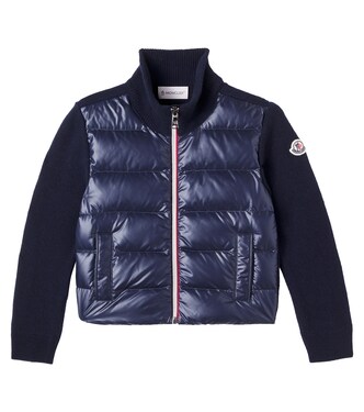 罗纹针织羽绒开衫 | Moncler Enfant