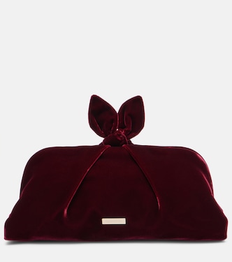 Bow Tie Small velvet clutch | Aquazzura