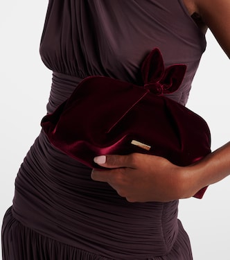 Bow Tie Small velvet clutch | Aquazzura