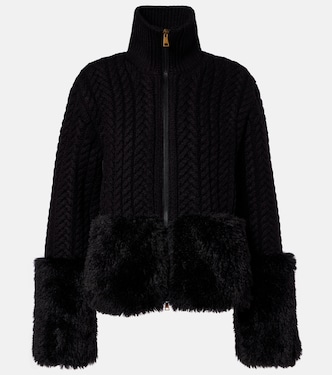 Cárdigan trenzado en mezcla de lana  | Moncler