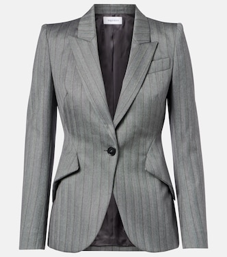 Herringbone pinstripe wool blazer | McQueen