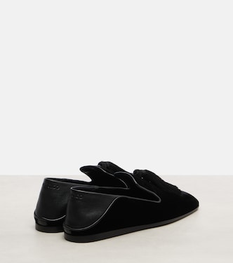 Eliot Slipper leather-trimmed velvet slip-on shoes | Jimmy Choo