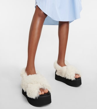 Sandales en cuir à shearling | Marni