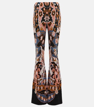 Floral high-rise flared wool pants | Etro