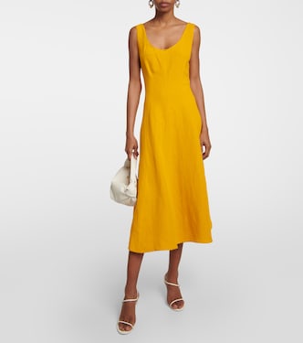 Linen-blend midi dress | Vince