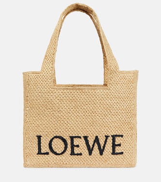 Paula's Ibiza - Borsa Font Tote Medium in rafia | Loewe