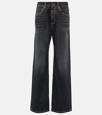 Embellished wide-leg jeans | Brunello Cucinelli