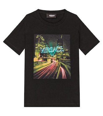 T-shirt in jersey di cotone con stampa | Versace Kids