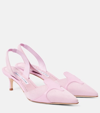 Pumps slingback Poligleto 50 in suede | Manolo Blahnik