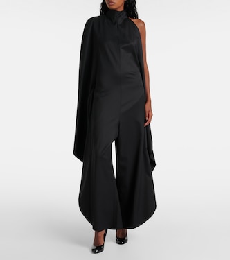 Open-back wool grain de poudre jumpsuit | Alaïa