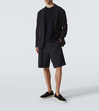 Camiseta de mezcla de lana espigada | Giorgio Armani