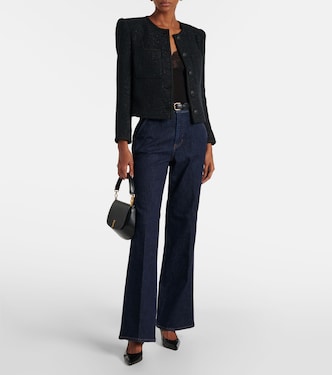 Jeans Crosbie a gamba larga e vita alta | Veronica Beard