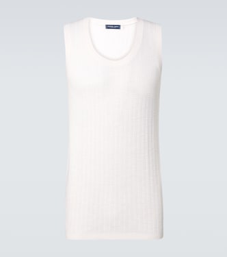 Prado cotton and linen-blend tank top | Frescobol Carioca