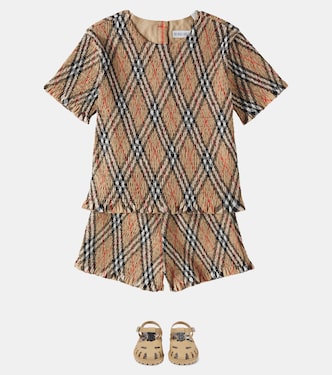Short en coton à carreaux | Burberry Kids