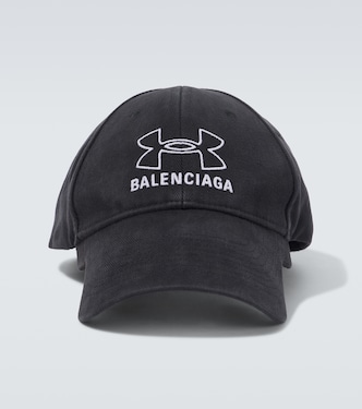 Logo embroidered denim baseball cap | Balenciaga