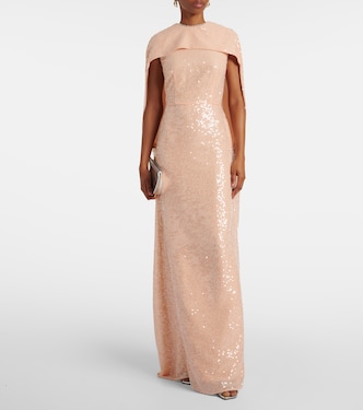 Abito lungo in chiffon con paillettes | Erdem