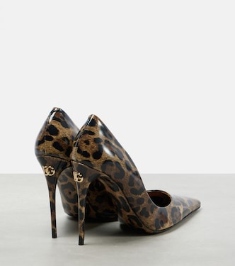 Escarpins 105 en cuir à motif léopard | Dolce&Gabbana