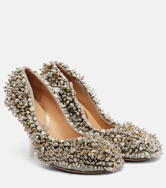 Embellished leather-trimmed pumps | Dries Van Noten