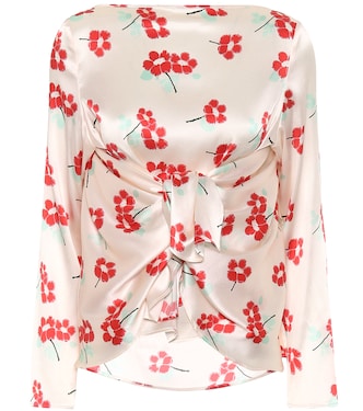 Top Judy a stampa floreale in raso | BERNADETTE