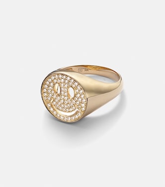 Bague Happy Face en or 14 ct et diamants | Sydney Evan