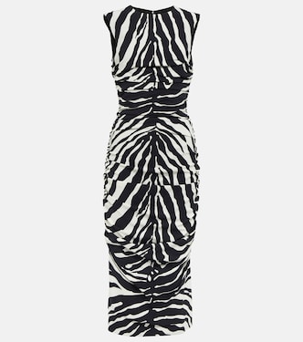 Abito midi in cady con stampa zebrata | Dolce&Gabbana