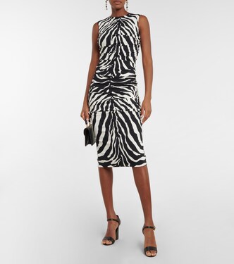 Zebra-print cady midi dress | Dolce&Gabbana